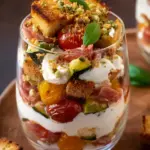 Pikantes Antipasti Tiramisu mit Brot Crumble