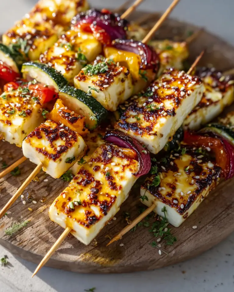 Himmlische Halloumi Spieße mit Honig