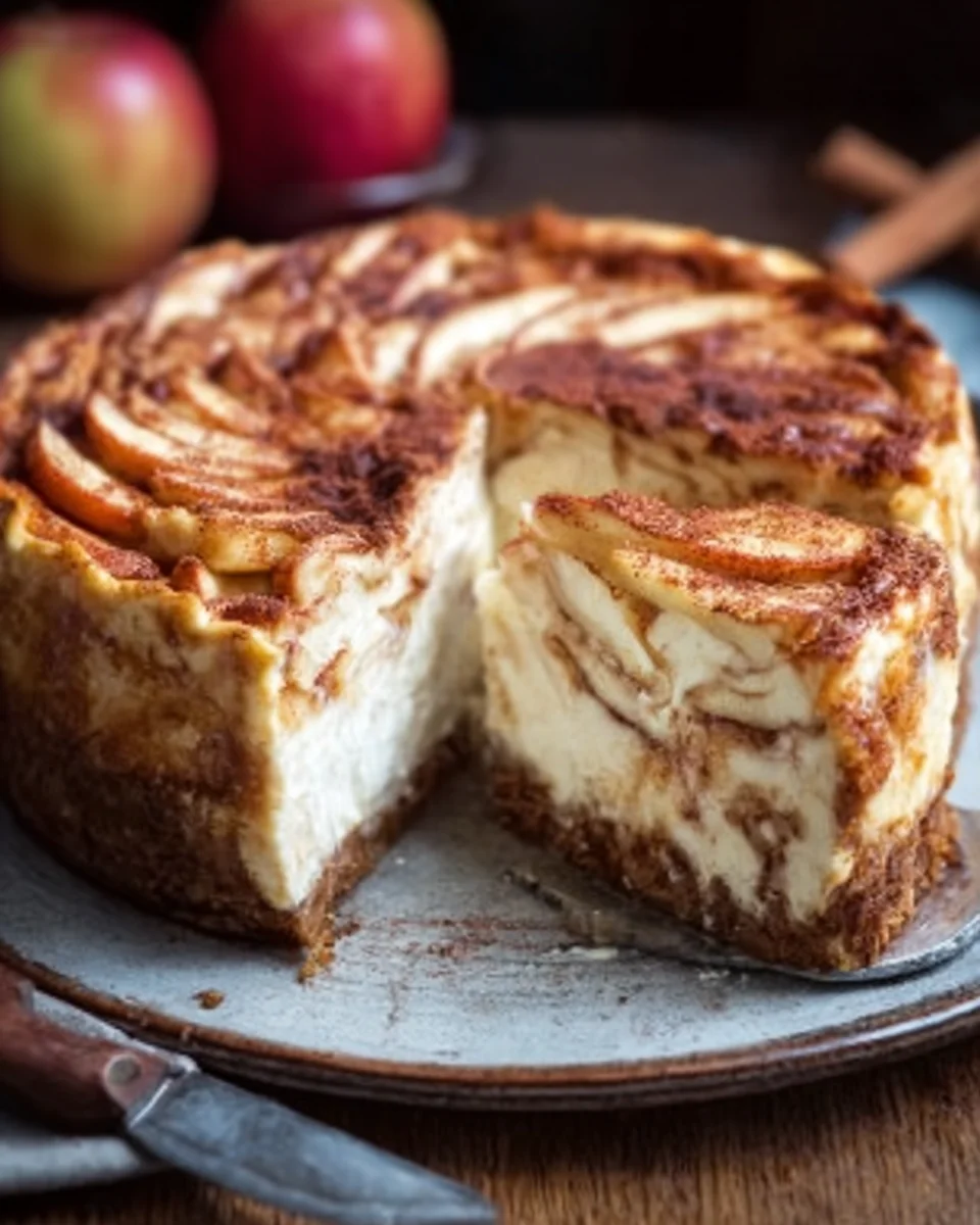 Apfel-Zimt-Käsekuchen mit Spekulatiusboden image 2