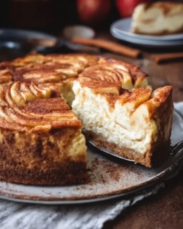 Apfel-Zimt-Käsekuchen mit Spekulatiusboden