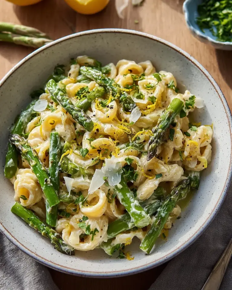 Grüner Spargel-Traum auf cremiger Zitronen-Pasta