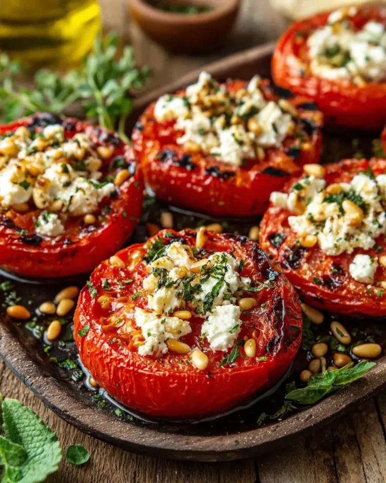 Grilltomaten mit Pinienkernen – einfach & aromatisch