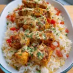 High Protein Cremiges Cajun Hähnchen mit Reis Rezept