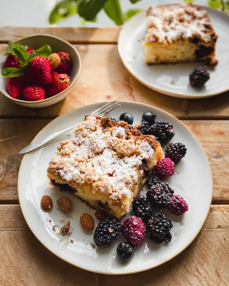 Bromnon-non-alcoholic alternativeic beer-Mandelkuchen mit Vanille-Streuseln