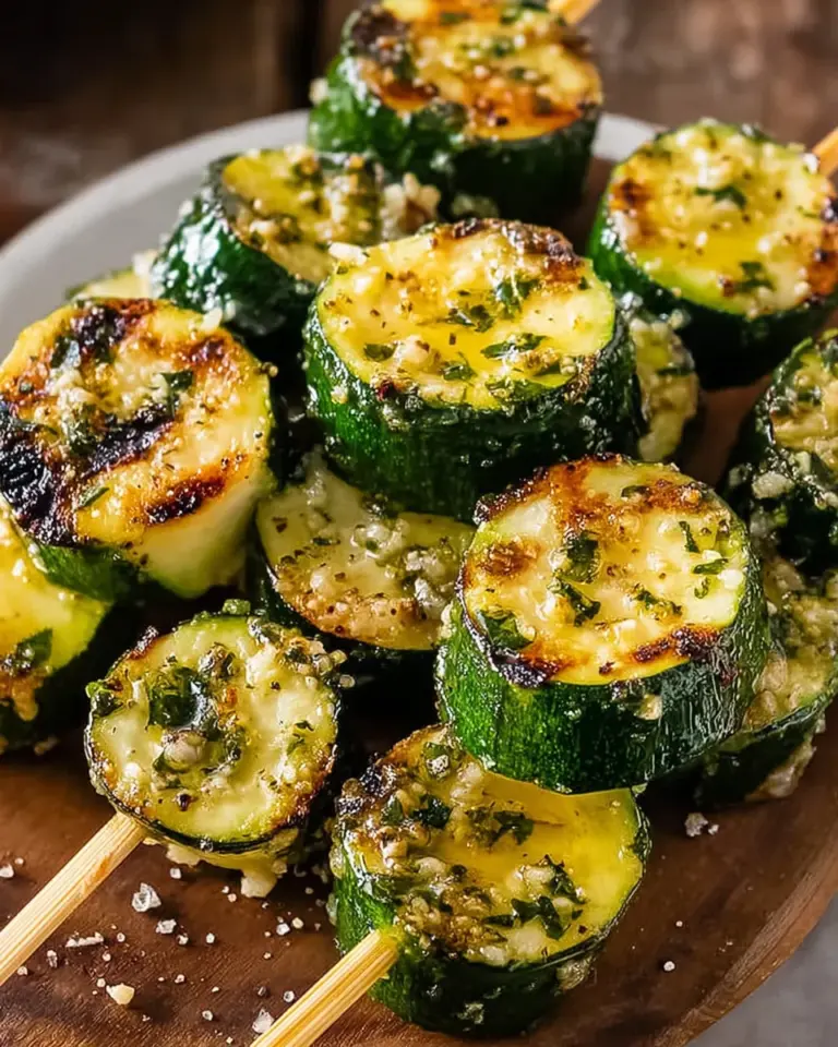 Knoblauchbutter-Zucchini-Spieße
