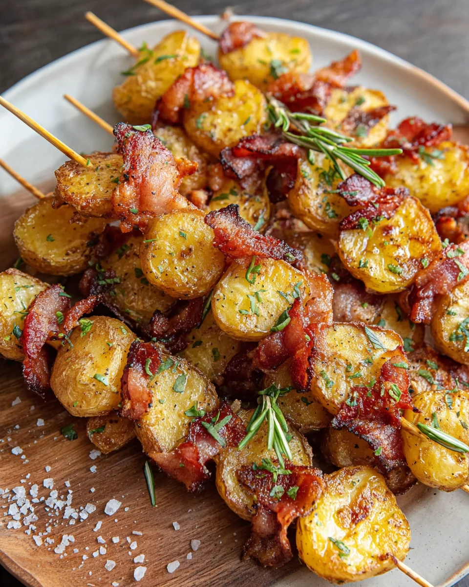 Knusprige Smashed-Potato-Bacon-Spieße mit Rosmarin image 2