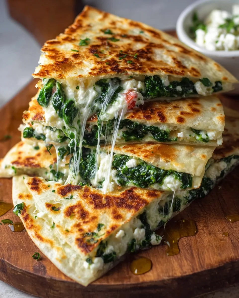 Mediterrane Quesadilla mit Spinat, Feta & Mozzarella image 2