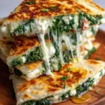 Mediterrane Quesadilla mit Spinat, Feta & Mozzarella