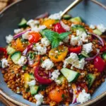 Orientalischer Rote Linsensalat mit Feta einfach genießen!