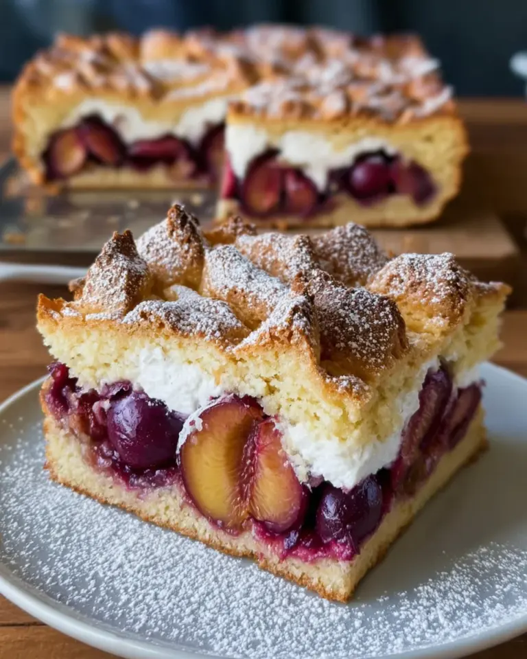 Pflaumenkuchen vom Blech mit Meringue