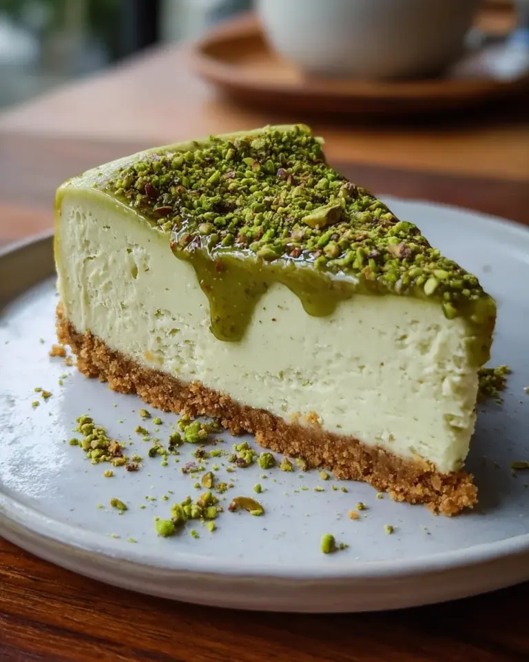 Pistazienkäsekuchen mit Pistaziensauce