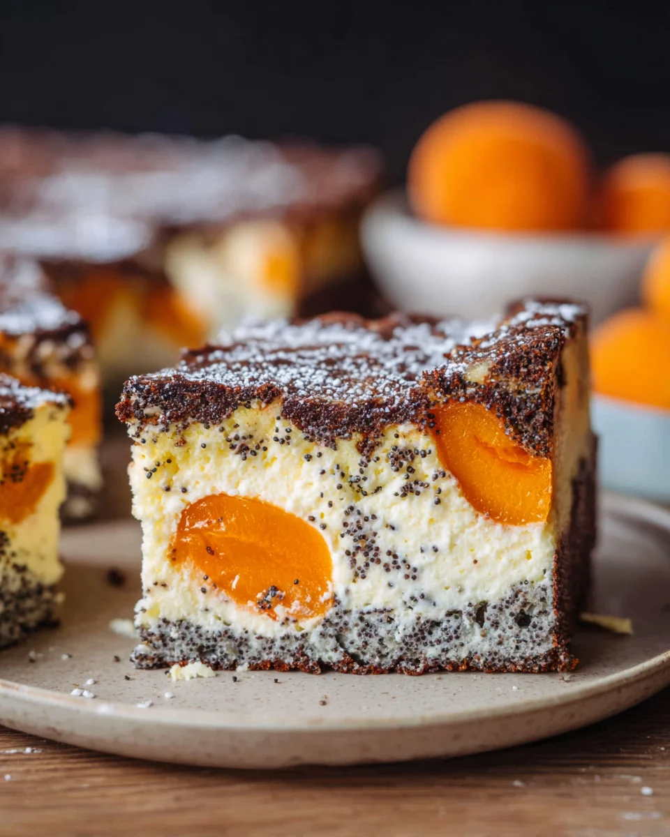Saftiger Landfrauen Aprikosenkuchen mit Mohn und Quark image 2