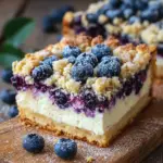 Schneller Blaubeer-Quark-Kuchen mit Streuseln