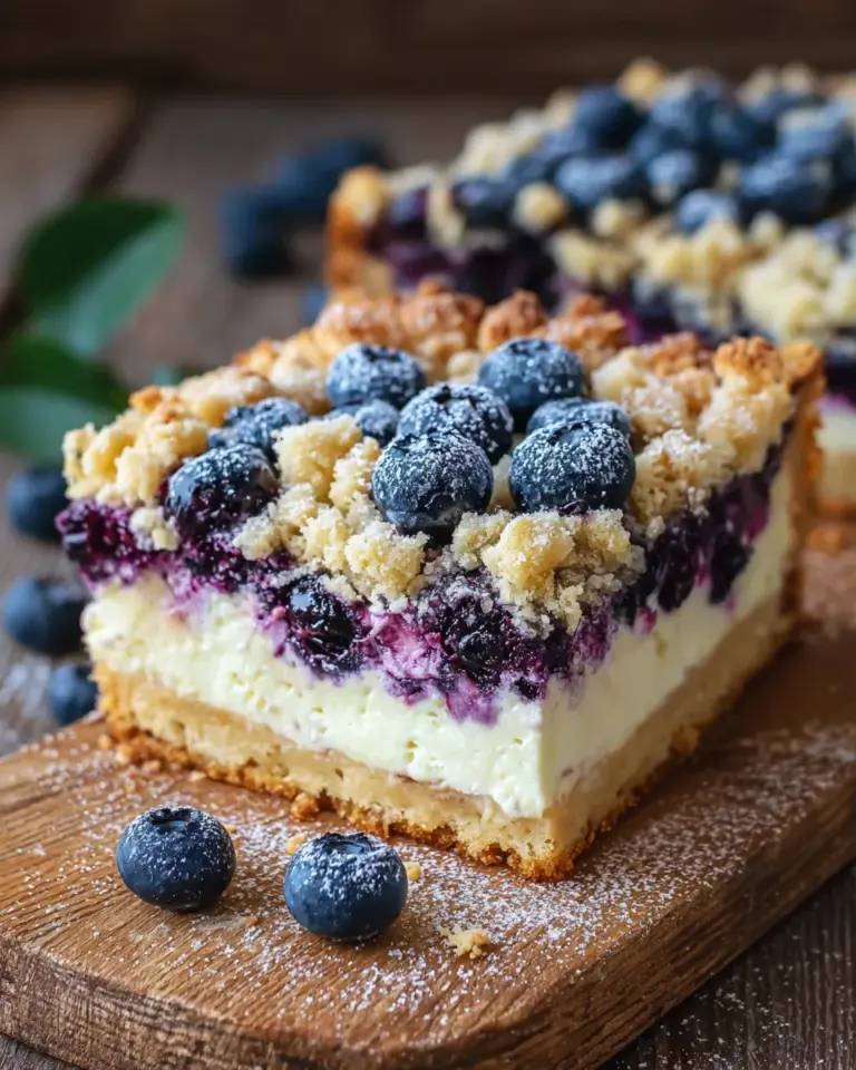 Schneller Blaubeer-Quark-Kuchen mit Streuseln