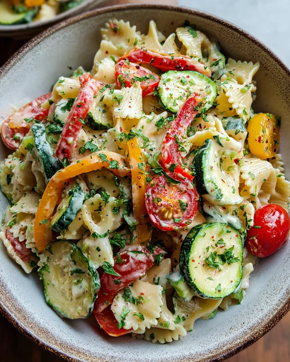 Vegane Pasta Primavera mit cremiger Knoblauch-Cashew-Sauce image 2