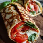 Vegetarischer Wrap mit Tomate und Mozzarella