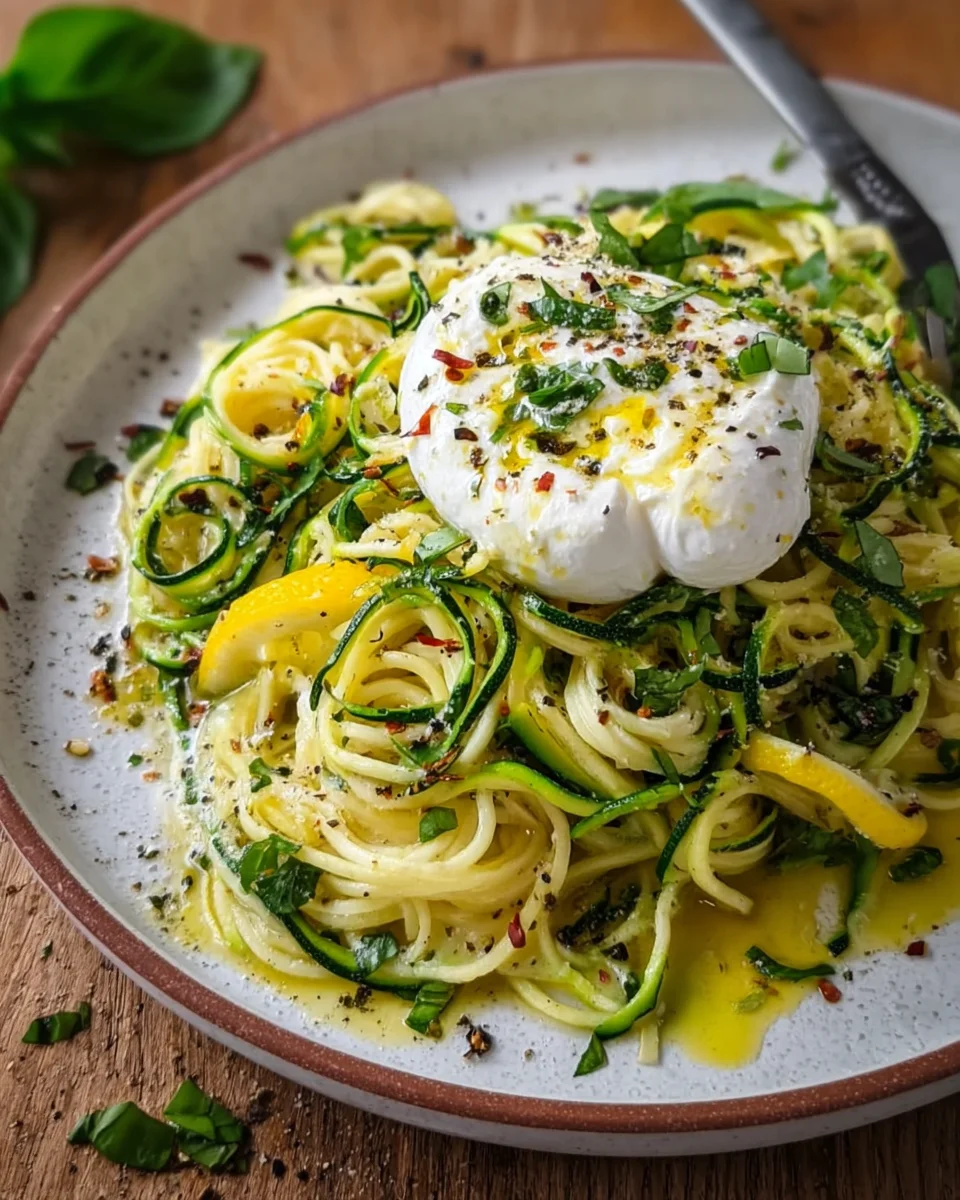 Zitronen Zucchini Pasta mit Burrata image 2