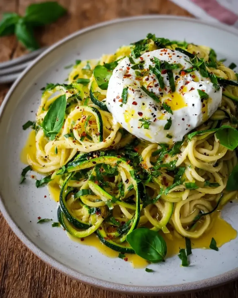 Zitronen Zucchini Pasta mit Burrata