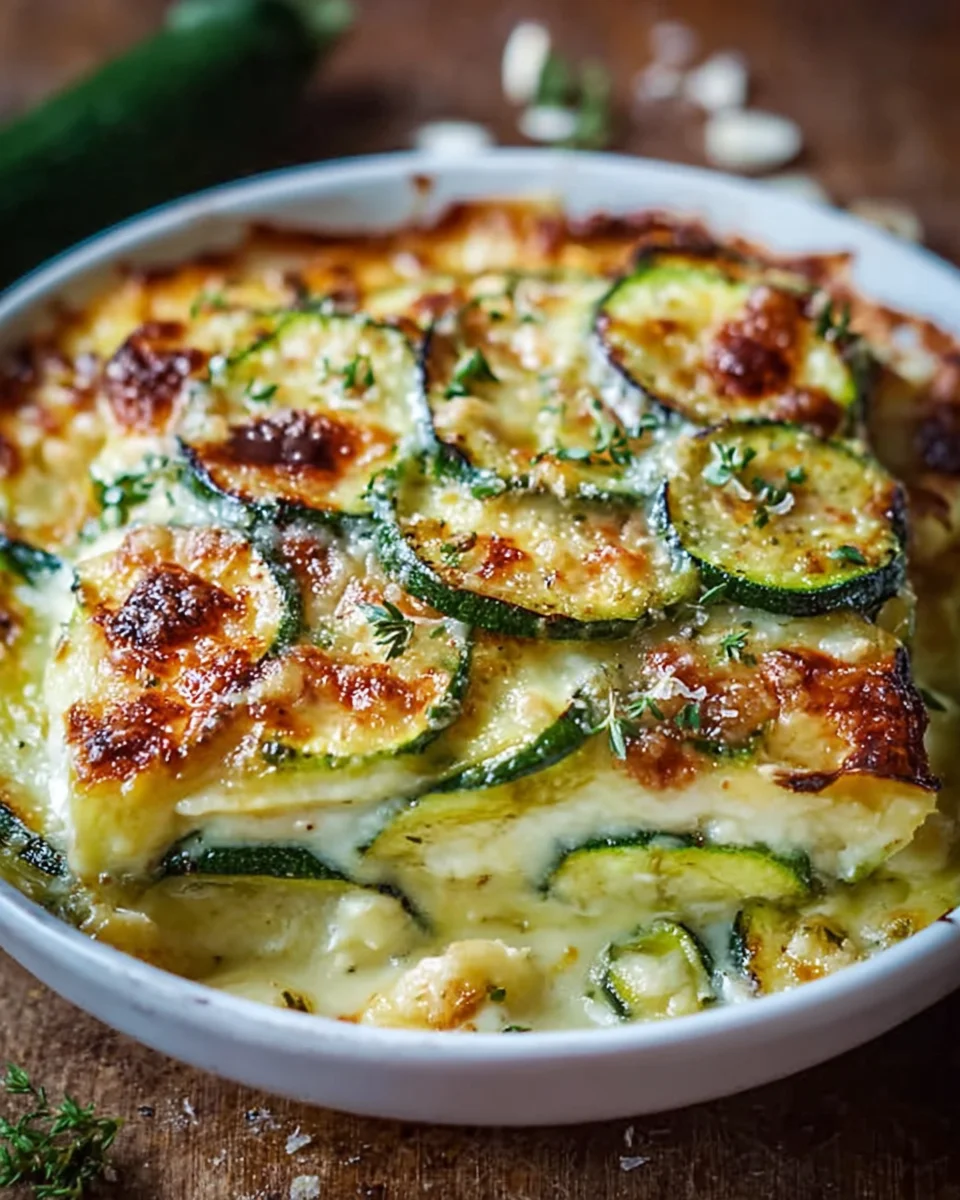 Zucchini Auflauf mit Hüttenkäse einfach und gesund image 2